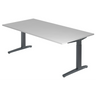 Höhenverstellbarer Schreibtisch XTRA XB 2E GG in Grau mit rechteckiger Platte von hjh OFFICE PRO