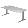 Höhenverstellbarer Schreibtisch XTRA XB 2E SS in Grau mit einer großen rechteckigen Tischplatte von hjh OFFICE PRO