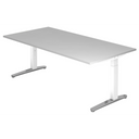 Höhenverstellbarer Schreibtisch XTRA XB 2E WC in Grau mit einer großen Arbeitsfläche von hjh OFFICE PRO