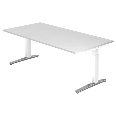 Höhenverstellbarer Schreibtisch XTRA XB 2E WC in Weiß mit großer Tischplatte von hjh OFFICE PRO