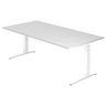 Höhenverstellbarer Schreibtisch XTRA XB 2E WW in Weiß mit großer Tischplatte von hjh OFFICE PRO