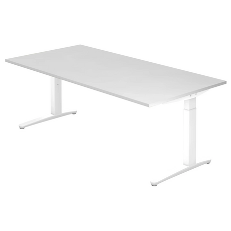 Höhenverstellbarer Schreibtisch XTRA XB 2E WW in Weiß mit großer Tischplatte von hjh OFFICE PRO