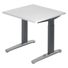 Höhenverstellbarer Schreibtisch XTRA XB 8 GC mit weißer Tischplatte und grauen Beinen von hjh OFFICE PRO