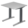 Höhenverstellbarer Schreibtisch XTRA XB 8 GC in Grau mit quadratischer Platte von hjh OFFICE PRO