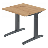 Höhenverstellbarer Schreibtisch XTRA XB 8 GG mit Tischplatte in Asteiche und grauen Beinen von hjh OFFICE PRO