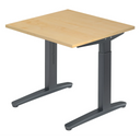 Höhenverstellbarer Schreibtisch XTRA XB 8 GG in Ahorn mit dunkelgrauem Gestell von hjh OFFICE PRO
