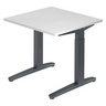 Höhenverstellbarer Schreibtisch XTRA XB 8 GG mit weißer Tischplatte und dunkelgrauem Gestell von hjh OFFICE PRO