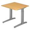 Höhenverstellbarer Schreibtisch XTRA XB 8 SS mit buchenfarbener Platte und grauem Gestell von hjh OFFICE PRO