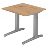 Höhenverstellbarer Schreibtisch XTRA XB 8 SS mit Tischplatte in Asteiche und grauem Gestell von hjh OFFICE PRO