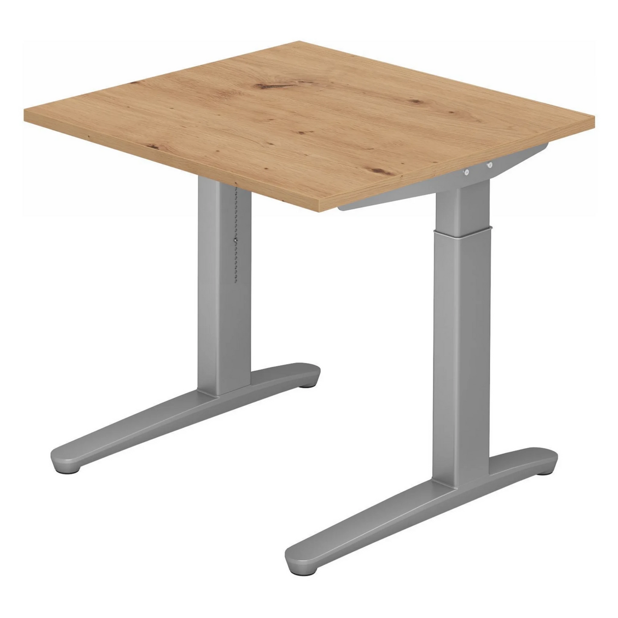 Höhenverstellbarer Schreibtisch XTRA XB 8 SS mit Tischplatte in Asteiche und grauem Gestell von hjh OFFICE PRO