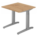 Höhenverstellbarer Schreibtisch XTRA XB 8 SS mit Tischplatte in Asteiche und grauem Gestell von hjh OFFICE PRO