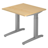 Höhenverstellbarer Schreibtisch XTRA XB 8 SS mit Ahornholz-Platte und grauem Untergestell von hjh OFFICE PRO