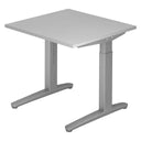 Höhenverstellbarer Schreibtisch XTRA XB 8 SS in Grau mit quadratischer Tischplatte von hjh OFFICE PRO