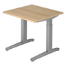 Höhenverstellbarer Schreibtisch XTRA XB 8 SS mit heller Eichenholzplatte und grauen Beinen von hjh OFFICE PRO