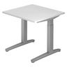 Höhenverstellbarer Schreibtisch XTRA XB 8 SS in Weiß mit quadratischer Tischplatte von hjh OFFICE PRO