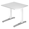Höhenverstellbarer Schreibtisch XTRA XB 8 WC in Weiß mit quadratischer Tischplatte von hjh OFFICE PRO