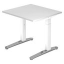 Höhenverstellbarer Schreibtisch XTRA XB 8 WC in Weiß mit quadratischer Tischplatte von hjh OFFICE PRO