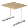 Höhenverstellbarer Schreibtisch XTRA XB 8 WC in Eiche-Optik mit weißem Gestell von hjh OFFICE PRO
