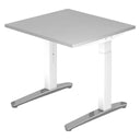 Höhenverstellbarer Schreibtisch XTRA XB 8 WC mit grauer Tischplatte und weißem Gestell von hjh OFFICE PRO