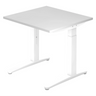 Höhenverstellbarer Schreibtisch XTRA XB 8 WW in Weiß mit quadratischer Tischplatte von hjh OFFICE PRO