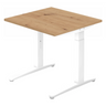 Höhenverstellbarer Schreibtisch XTRA XB 8 WW in Asteiche mit weißem Gestell von hjh OFFICE PRO
