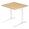 Höhenverstellbarer Schreibtisch XTRA XB 8 WW mit Ahornholz-Platte und weißem Gestell von hjh OFFICE PRO