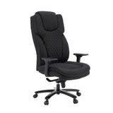 Drehstuhl XXL Pullmann Gen2 mit schwarzem Stoffbezug, Steppmuster und verstellbaren Armlehnen von hjh OFFICE