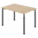 Höhenverstellbarer Schreibtisch YAMA 12 G in Eiche mit graphitgrauen Beinen von hjh OFFICE PRO