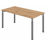 Höhenverstellbarer Schreibtisch YAMA 16 G in Asteiche mit graphitfarbenen Beinen von hjh OFFICE PRO