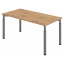 Höhenverstellbarer Schreibtisch YAMA 16 G in Asteiche mit graphitfarbenen Beinen von hjh OFFICE PRO