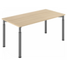 Höhenverstellbarer Schreibtisch YAMA 16 G in Eiche-Optik mit graphitgrauen Beinen von hjh OFFICE PRO