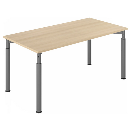 Höhenverstellbarer Schreibtisch YAMA 16 G in Eiche-Optik mit graphitgrauen Beinen von hjh OFFICE PRO