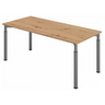Höhenverstellbarer Schreibtisch YAMA 19 G in Asteiche mit grauen Beinen von hjh OFFICE PRO