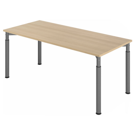 Höhenverstellbarer Schreibtisch YAMA 19 G in Eiche-Optik mit graphitfarbenen Beinen von hjh OFFICE PRO