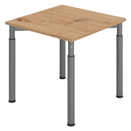 Höhenverstellbarer Schreibtisch YAMA 8 G in Asteiche mit graphitfarbenen Beinen von hjh OFFICE PRO