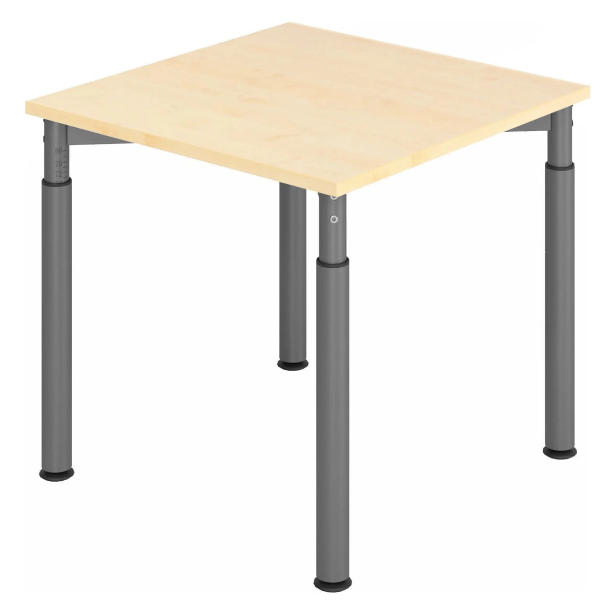 Höhenverstellbarer Schreibtisch YAMA 8 G in Ahorn und Graphit mit quadratischer Platte von hjh OFFICE PRO