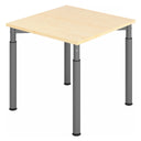 Höhenverstellbarer Schreibtisch YAMA 8 G in Ahorn und Graphit mit quadratischer Platte von hjh OFFICE PRO