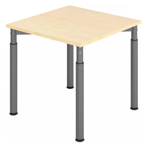 Höhenverstellbarer Schreibtisch YAMA 8 G in Ahorn und Graphit mit quadratischer Platte von hjh OFFICE PRO