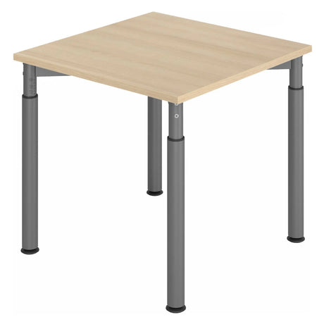Höhenverstellbarer Schreibtisch YAMA 8 G in Eiche mit graphitfarbenen Beinen von hjh OFFICE PRO
