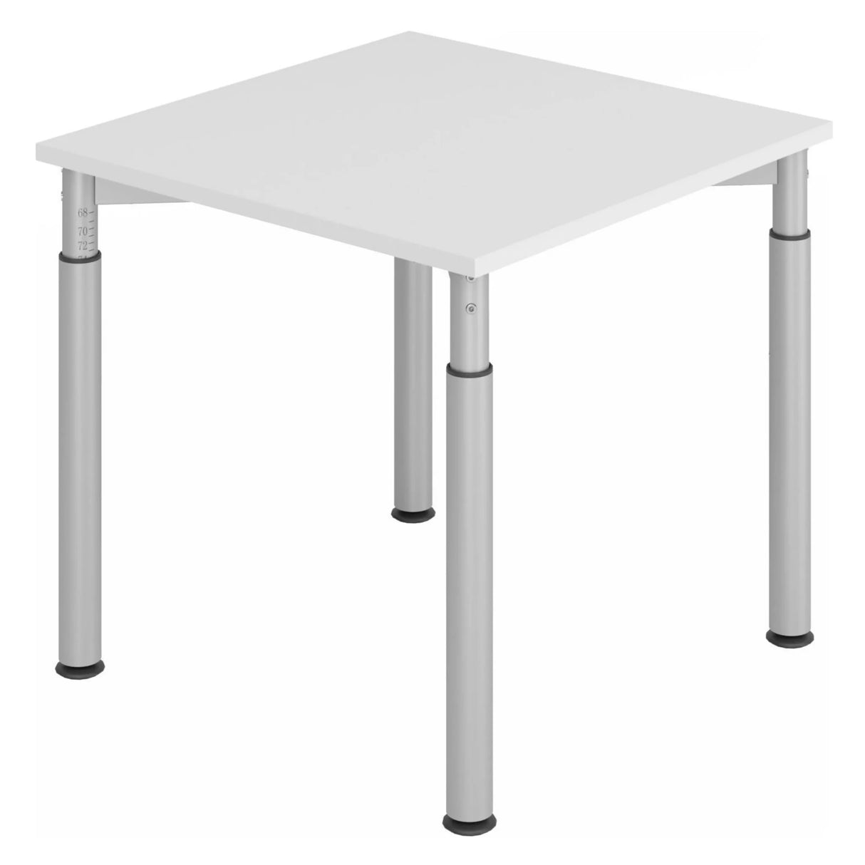 Höhenverstellbarer Schreibtisch YAMA 8 S in Grau und Silber mit quadratischer Platte von hjh OFFICE PRO