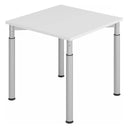 Höhenverstellbarer Schreibtisch YAMA 8 S in Grau und Silber mit quadratischer Platte von hjh OFFICE PRO