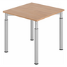 Höhenverstellbarer Schreibtisch YAMA 8 S in Nussbaum-Optik mit silbernen Tischbeinen von hjh OFFICE PRO