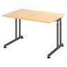 Höhenverstellbarer Schreibtisch ZENO 12 G mit hellen Ahornholz-Platte und graphitfarbenem Gestell von hjh OFFICE PRO
