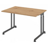 Höhenverstellbarer Schreibtisch ZENO 12 G in Asteiche mit graphitfarbenem Gestell von hjh OFFICE PRO