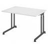 Höhenverstellbarer Schreibtisch ZENO 12 G mit weißer Tischplatte und graphitfarbenem Gestell von hjh OFFICE PRO