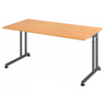 Höhenverstellbarer Schreibtisch ZENO 16 G in Buche mit graphitfarbenem Gestell von hjh OFFICE PRO