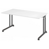 Höhenverstellbarer Schreibtisch ZENO 16 G mit weißer Tischplatte und graphitfarbenem Gestell von hjh OFFICE PRO