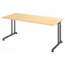 Höhenverstellbarer Schreibtisch ZENO 19 G in Ahorn und Graphit mit rechteckiger Platte von hjh OFFICE PRO