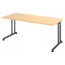 Höhenverstellbarer Schreibtisch ZENO 19 G in Ahorn und Graphit mit rechteckiger Platte von hjh OFFICE PRO