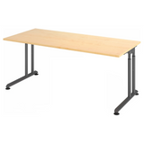 Höhenverstellbarer Schreibtisch ZENO 19 G in Ahorn und Graphit mit rechteckiger Platte von hjh OFFICE PRO